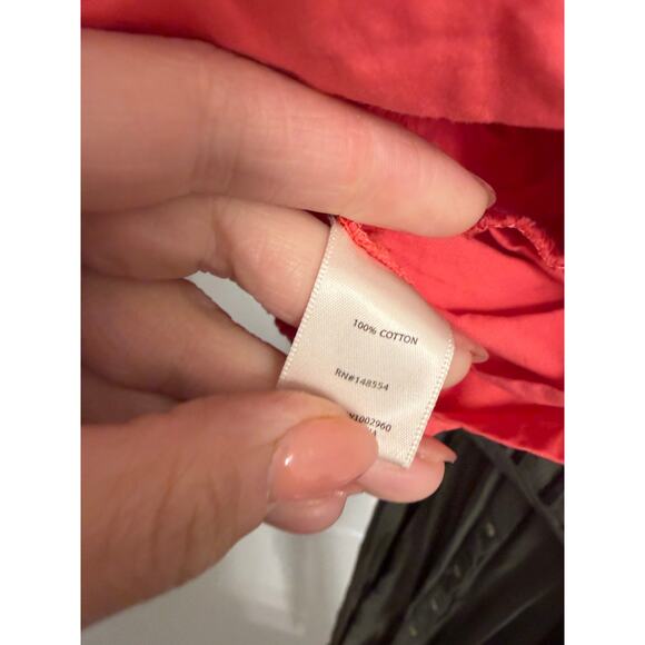 Francesca's Women's Large Coral Pink Sandra Short Puff Sleeve Crop Blouse - Picture 5 of 6